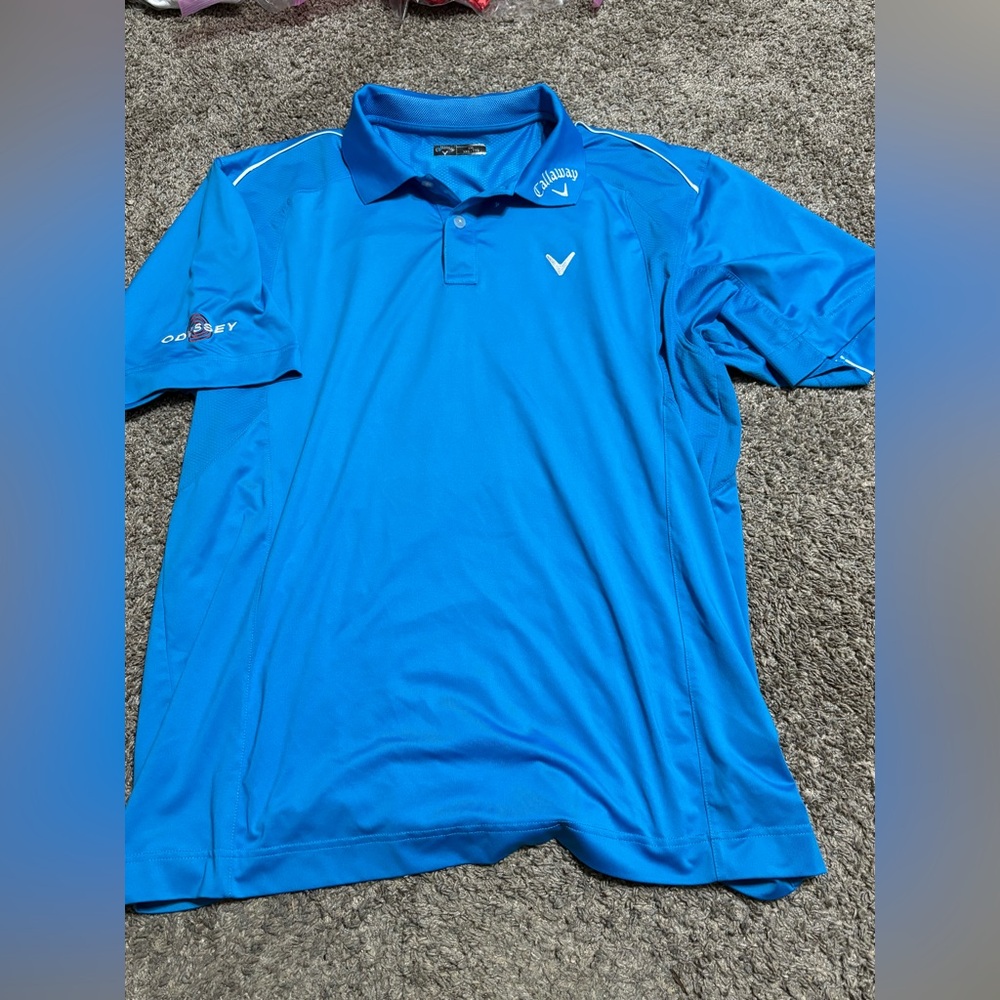 Callaway Polo Men's XXL Golf Polo Short Sleeve Blue Shirt lightweight